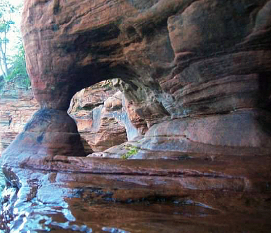 Aposlte Island sea cave