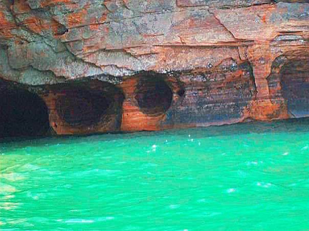 Apostle Islands faces in the caves